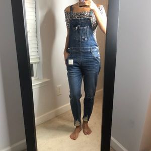 Vici Strauss Distressed Pocketed Overalls